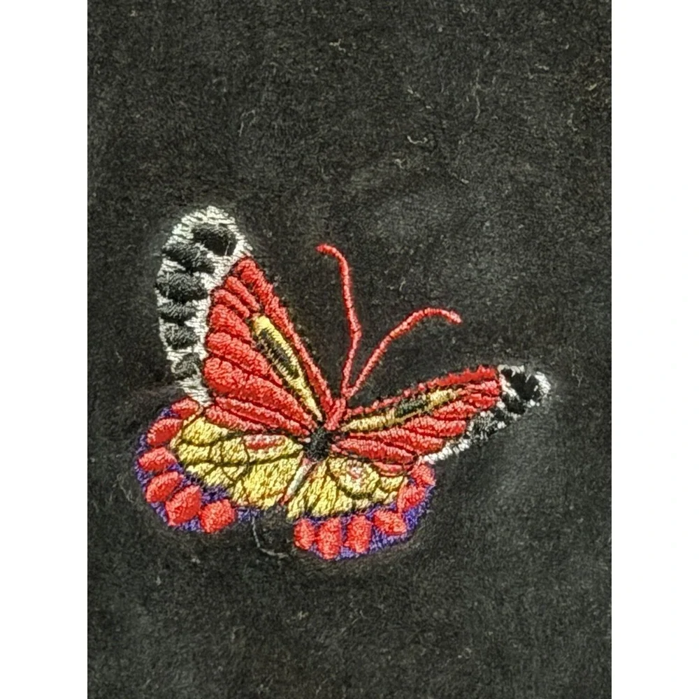 Vtg Neiman Marcus Butterfly Velour Crewneck Sweater 1x 134